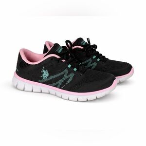 US Polo comfort sole tennis shoes 7 sneakers pink black